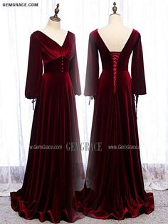 10% off now|Dark Red Velvet Vneck Evening Dress with Lantern Long Sleeves at GemGrace. Click to learn our pro custom-made service for wedding dress, formal dress. View Evening Dresses for more ideas. Stable shipping world-wide. Red Velvet V-neck Evening Dress, Red Long Sleeve Velvet Party Dress, Red Long Sleeve Velvet Dress For Party, Red Velvet Long Sleeve Dress For Party, Red V-neck Velvet Dress For Formal Occasions, Formal Red Velvet V-neck Dress, Red Velvet V-neck Dress For Formal Occasions, Red Velvet Long Sleeve Dress For Fall, Long Sleeve Velvet Wedding Dress