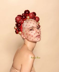 Pretty Fun Christmas headpiece made on a red satin headband with Red and Gold ornaments, red veil with Swarovski crystals. Its light and easy to wear. Fascinator comes with a hat box. Note: The real color is a deeper and brighter holiday red, The lighting at the photo studio changed the color and made it look dry/rust Please check my store where you will find other beautiful headpieces :) Thank you AR> Red Crown Headpiece For Wedding, Red Christmas Party Headpiece, Red Christmas Costume Hat For Party, Red Christmas Party Costume Hat, Red Crown Headpiece For Parties, Festive Red Headband, Red Crown Headpieces For Party, Red Structured Crown Costume Hat For Wedding, Red Mini Hat For Christmas Party