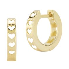 Elevate your look with the charming style of these LUMINOR GOLD 14k gold heart hoop earrings. Click on this JEWELRY & WATCHES GUIDE to learn about fit, styles, materials and more! Elevate your look with the charming style of these LUMINOR GOLD 14k gold heart hoop earrings. Click on this JEWELRY & WATCHES GUIDE to learn about fit, styles, materials and more! FEATURES Backings: click-it Metal: 14k gold Finish: polished Packaging: velvety pouch Size: One Size. Color: Yellow. Gender: female. Age Gro Heart Hoop Earrings, Elevate Your Look, Gold Heart, Heart Of Gold, Gold Finish, Jewelry Watches, Hoop Earrings, Pouch, Yellow