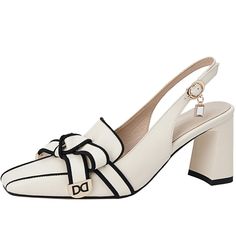 French Retro Slingback Heels https://mygoodyshop.com/products/french-retro-slingback-heels MyGoodyShop.com https://mygoodyshop.com SPECIFICATIONS Elevate your look with these French Retro Slingback Heels. Constructed from genuine leather for superior comfort and durability, these contemporary sandals feature a high heel for an extra boost of style and have a modern shape for a t... #Bestseller #mygoodyshop #luxury #fashion #shopnow #looksforless #shopthelook #affordablefashion #runwaylook... Low Heels Shoes, Sweater Two Piece Set, Ivory Heels, Modern Sandals, Genuine Leather Sandals, French Retro, Ladies Shoes, Slingback Heel, Thick Heels