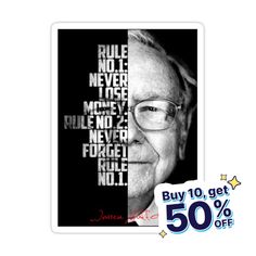 Decorate laptops, Hydro Flasks, cars and more with removable kiss-cut, vinyl decal stickers. Glossy, matte, and transparent options in various sizes. Super durable and water-resistant. Black and white WArren Buffet Entrepreneur quote. Hal Decor, Rich Dad Poor Dad, Inspirational Quotes Wall Art, Quote Poster, Quote Stickers, Hallway Decorating, Entrepreneur Quotes, Frame Decor, Wall Art Quotes