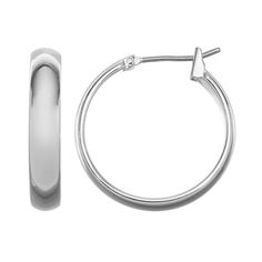 Add timeless appeal to your jewelry collection with the classic beauty of these Sonoma Goods For Life earrings.EARRING DETAILSDiameter: .88 in.Backings: click-itMetal: silver toneNot appropriate for children 14 years old and younger. Size: One Size. Gender: female. Age Group: adult. Classic Small Hoop Earrings For Wedding, Classic Oval Hoop Earrings For Wedding, Classic Hoop Earrings As Gift, Classic Round Hoop Earrings For Everyday, Classic Silver Hoop Earrings For Wedding, Hypoallergenic Hoop Earrings For Formal Occasions, Classic Hinged Earrings For Everyday, Classic Earrings With Polished Finish, Classic Huggie Earrings With Bail As A Gift