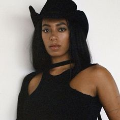 solange | black cowgirl aesthetic | cowgirl outfit | houston rodeo outfit | black cowgirl outfit | cowgirl costume | western outfit Black Cowboy Hat, Black Cowboys, Cowgirl Look, Solange Knowles, Black Cowboy, Black Hat