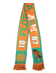 Florida A&M University FAMU Acrylic Scarf School colors School mascot Details as shown 100% acrylic School Mascot, School Colors, Knit Scarf, Wind Sock, University, Florida, Knitting, Trending Outfits