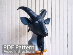 "This purchase contains an 9 page PDF pattern to make your own goat mask. This is not the physical product, only the digital pattern.  PDF is intended for letter/ 8.5\" by 11\" paper, print at 100%. Stitching holes  are provided with 4mm distance between. If you are unsure, please watch the video first, before making purchase. Build along video here:  https://youtu.be/t5Sye0fuUDI Materials needed for this project:    - 5-6 oz leather ( preferably on the stiffer side) - 1-2 oz soft leather for beard - 3/4 inch buckles 4 -8 mm post 9mm cap rivets 8 - 0.8mm thread If there is a problem or instructions are unclear please message me, so I can assist you. It would be great to hear some feedback so I can continue to improve the patterns.  Please do not, sell, distribute, use for monetary gain, or Goat Mask, Dragon Mask, Best Masks, Paper Print, Rivets, Digital Pattern, Paper Dolls, Pdf Pattern, Goats