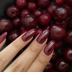 Ugg Season, Red Summer Nails, Wine Nails, Cherry Nails, Red Nail Polish, Cherry Cola, Red Nail, Nude Makeup, Dark Feminine