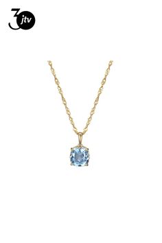 Bella Luce�� aquamarine and white diamond simulants 3.79ctw square cushion and round, Eterno��� 18k yellow gold over sterling silver March birthstone pendant with chain. Includes a 18" L  x 0.03" W singapore chain that has a 2" extender and lobster claw clasp closure. The pendant measures approximately 0.38" L x 0.38" W and has a 3mm bail. Blue Spinel, Pendant With Chain, March Birthstone, Diamond Simulant, Birthstone Pendant, March Birth Stone, White Diamond, Aquamarine, Birthstone