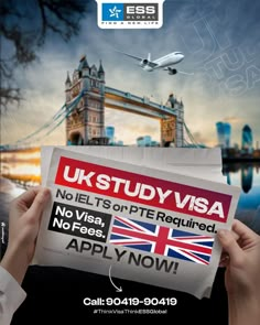 an advertisement for the uk study visa