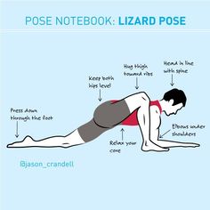 a man doing push ups on his stomach with the caption'pose notebook lizard pose '