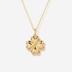 Clover Four Leaf Necklace in 14k Gold Plated | Little Sky Stone Clover Charm, Clover Necklace, Four Leaves, Leaf Necklace, Four Leaf Clover, Clover Leaf, Charm Necklace, Kate Spade, Gold Plate