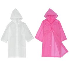 Description This Raincoat amde of EVA which is comfortable and skin-friendly. Its brim of a hat design prevents the rain from wet your eyes, causing you to lose sight of the road. simple and lithtweight design which make it looks so practical and convenient. Feature - Color: Pink, White. - Material: EVA. - Size: About 110x55x0.1cm; 43.31x21.65x0.039inches. - Convenient: lightweight design, you can put it in the bag if you get wet after use and carry it anytime. - Simple raincoat for kids that th White Hooded Raincoat For Rainy Season, Pink Waterproof Winter Outerwear, Pink Waterproof Hooded Outerwear, Pink Waterproof Raincoat For Spring, Pink Raincoat For Outdoor Spring Activities, Pink Hooded Raincoat For Winter, Pink Spring Raincoat For Outdoor, Pink Waterproof Long Sleeve Raincoat, Pink Hooded Winter Raincoat