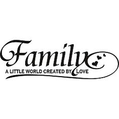 the logo for family, a little world created by love is shown in black and white