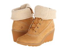 Timberland Earthkeepers® Amston Roll-Top Lace Up Wedge Boots, Ankle Boots Lace, Women's Lace Up Boots, Timberland Earthkeepers, Wedge Heel Boots, Hot Boots, Boots Platform, Wedge Bootie, Sport Shoes Women