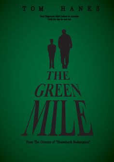 the green mile movie poster with two men standing next to each other on a green background