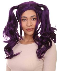 - Breathable Capless Cap - 100% Cruelty Free - Premium Handcrafted Wig - Designed for comfort fit Pigtail Wig, Wigs Collection, Halloween Wigs, Cosplay Halloween, Party Event, Cruelty Free, Halloween Party, Violet, Wigs