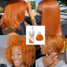 French Cognac Hair Color On Black Women, Adore Hair Dye, Ginger Hair Dyed, Cute Hair Colors, Quick Natural Hair Styles, Ginger Hair Color, Dye Ideas