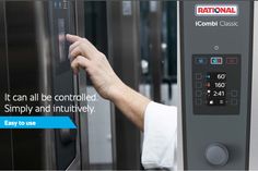 a hand is pressing the button on an appliance that says, it can all be controlled simply and individually