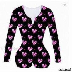 Olivia Mark - Adult Valentines Day Printed Jumpsuit Pajamas for Homewear Heart Onesie, Adult Valentines, Rompers Online, Bodysuit Jumpsuit, Comfortable Home, Cute Lazy Outfits, Lazy Outfits, Home Wear, Print Bodysuit