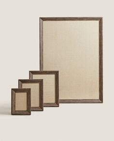 three frames are shown with the same fabric covering