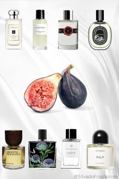 1. Fig & Lotus Flower by Jo Malone: Sweet fig and fresh lotus flower create a serene, uplifting aroma. 2. Dioriviera by Dior: Mediterranean essence with juicy fig and zesty citrus. 3. Figomoro by Arte Profumi: Rich fig with warm woods and sweet resins. 4. Philosykos by Diptyque: Sun-drenched fig grove with green leaves, milky sap, and woody bark. 5. Eros Fig by Libertine Fragrances: Sweet fig with spicy, earthy undertones. 6. Indigo by Nest: Fig, tea leaves, and exotic spices for a mysterious scent. 7. Fig Infusion by Essential Parfums: Juicy fig, crisp citrus, and soft florals for a refreshing scent. 8. Pulp by Byredo: Juicy fig, ripe berries, and creamy woods for a bold fragrance. Fig Tea, Earthy Fragrance, Warm Fragrance, The Beauty Department, Spicy Fragrance, Woody Fragrance, Jo Malone, Sweet Fragrances