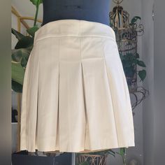 Nwt Shinestar Brand Faux Leather Shorts That Look Like A Pleated Skirt. Buttery Soft And The Perfect Color For Fall. Would Look Great With Tights And Boots! Really Cute!! Size L Offers Always Welcome Chic Beige Short Tennis Skirt, Fall Cream Mini Skirt, Beige Pleated Skort For Day Out, Short Beige Pleated Lined Skirt, Fitted Beige Mini Skirt, Trendy Beige Short Tennis Skirt, Trendy Short Beige Skort, Trendy Beige Short Length Skort, Cream Mini Pleated Skirt