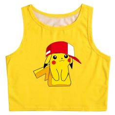 Pokemon Character Cropped Top. Perfect Sexy Top Or Cosplay Costume. New In Bag. No Size Is Listed, But Fits Like A S/Xs. Pikachu With Red Cap Length: 15" Chest (Flat): 14.5" 100% Polyester/Terylene Coloring May Be Slightly Different From Photos. Item Is From A Smoke Free Home. Please Don't Hesitate To Ask Questions! :) Character Print Tops For Summer Sports, Trendy Yellow Tops With Character Print, Trendy Yellow Sports Top, Books Collection, Pokemon Pikachu, Red Cap, Boho Bedroom, Cropped Top, No Brand