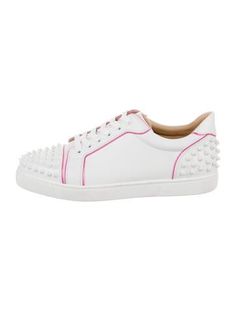 Christian Louboutin Leather Low Top SneakersWhiteRockstud SpikeRubber TrimRound-ToesLace-Up Closure at UppersDesigner Fit: This style typically runs a half size to a full size small.Unfortunately, due to restrictions, this item may not be eligible for shipping in all areas. Leather Sneakers, Womens Shoes Sneakers, Low Top, Christian Louboutin, Print Patterns, Shoes Sneakers, Women Shoes, Sneakers, Leather