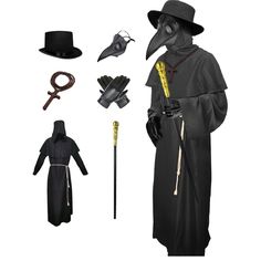 Questions? Leave A Comment Below! New In Package 6 Pieces Deluxe Costume Black, Adult Size Medium Package Includes All You Need : Bucket Hat,Leather Plague Mask,Black Robe ,Wooden Cross Necklace,Gloves And Scepter Robe Length-60",A Little Biger Than Normal Size,Unfit For Children.For People Height 5'2" To 6'4",Plague Mask With Adjustable Belt,Unisex. Plague Doctor Mask Make Of Premium Leather,The Robe Made Of High Quality Polyester Fiber ,Felt Plague Doctor Hat And Wood Cross Necklace ,All Are S Plague Dr, Beak Mask, Plague Doctor Costume, Plague Mask, Plague Doctor Mask, Doctor Costume, Doctor Outfit, Doctor Mask, Plague Doctor