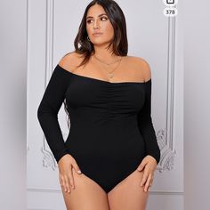 About This Item Features: Plus Size, Ruched Front, Off Shoulder, Long Sleeve Fabric Has Some Stretch,And It's Soft And Comfortable Occasion: Weekend Casual, Office Wear, Holidays, Party Or Daily Life Plus Ruched Front Off Shoulder Long Sleeve Bodysuit Elegant Tops Off The Shoulder Shirt Outfit, Shoulder Shirt Outfit, Sparkly Bodysuit, Off Shoulder Bodysuit, Ribbed Knit Bodysuit, Solid Color Jumpsuits, Striped Bodysuit, Summer Plus Size, Seductive Clothes