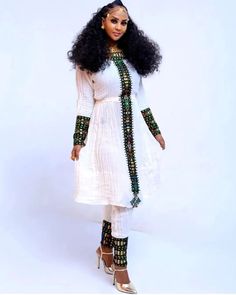 Handwoven Fetil Ethiopian Cultural Dress Habesha Kemis Habesha Libs es0079