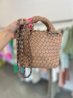 Stylist Tip: Featuring a unique weave design and removable crossbody strap, this bag is highly durable and stylish. The perfect accessory for any wardrobe, its spacious size makes it a great bag to carry your everyday items. Knit Swimwear, Pink Sky, Everyday Items, Light Denim, Brown Beige, Designer Sunglasses, Hobo Bag, Handbag Accessories, Crossbody Strap