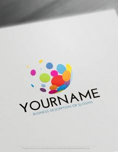 colorful bubbles logo design on white paper