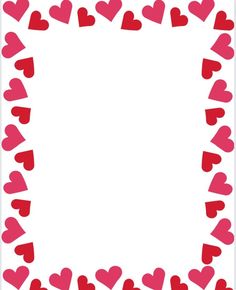 a square frame made up of hearts on a white background with space for the text