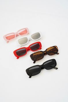 A pair of square-framed sunglasses featuring a tinted lens. Fancy Sunglasses, Rectangle Frame Sunglasses, Aesthetic Sunglasses, Pretty Sunglasses, Polaroid Sunglasses, Square Frame Sunglasses, Trendy Glasses, Cute Glasses, Rectangle Frame