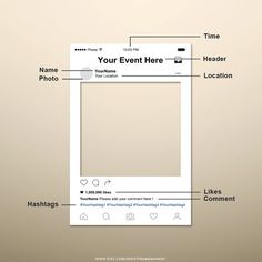 a photo frame with the words your event here on it and an image of someone's facebook page