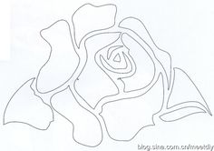 the outline of a rose is shown in black and white, as if it were cut out from paper