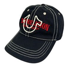 True Religion Trucker Hat Adjustable Dad Cap Black One Size 3d Embroidered Logo. New Black Embroidered Logo Baseball Cap, Black Cotton Baseball Cap With Logo, Black Visor Hat With Embroidered Logo, Black Cotton Hats With Logo, Black Hat With Logo And Curved Brim, Black Hat With Embroidered Logo And Curved Brim, Adjustable Black Hats With Logo, Black Embroidered Hat With Curved Brim, Black Embroidered Curved Brim Hat