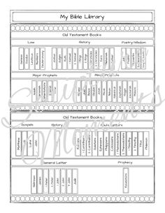 the bible library worksheet is shown in black and white, as well as an image