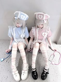 Yumi Kawaii Outfit, Nurse Outfit Ideas, Kawaii Photoshoot, Yami Kawaii Outfit, Yume Kawaii Fashion, Yami Kawaii Fashion, Menhera Fashion, Yumi Kawaii, Ruffle Trim Shorts