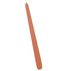 an orange toothbrush with a white tip on it's end, against a white background