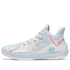 the nike zoom basketball shoe in white and pink is on sale for $ 599