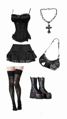 Punk Style Outfits, Streetwear Fashion Women, Gothic Outfits, Edgy Outfits