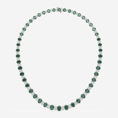 7.5x5.2 mm Oval Cut Created Emerald and 10 ctw Oval Lab Grown Diamond Graduated Fashion Necklace Platinum Luxury Oval Emerald Necklace With Brilliant Cut, Platinum Chain, Graduation Style, Diamond Chain, Oval Cut, Lab Grown, Lab Grown Diamonds, Diamond Jewelry, Types Of Metal