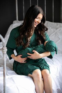 Maternity/Postpartum Robe with Matching or coordinating Swaddle blanket, Hat, and Bow (These are very soft and stretchy) Mama Robe: Solid Dark Green Color Baby Swaddle, Hat, and Bow: > Available in solid dark green, mauve floral, yellow floral, green floral, roses, blue floral, red floral, eucalyptus ONE SIZE FITS MOST POSTPARTUM/MATERNITY ROBE: > Length - 38 inches > Width - 62 inches (this is with the robe open/laid flat). The robe does include an inside tie. SWADDLE BLANKET: > 47 Floral Swaddle, Roses Blue, Hospital Gifts, Matching Robes, Hospital Outfit, Hospital Gown, Swaddle Sets, Cute Matching, Baby Girl Shower Gifts