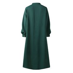 Autumn Casual Women's Cardigan Long Sleeve Stand Collar Large Swing Dress Maxi Vestidos, Solid Skirt, Cardigan Long Sleeve, Loose Maxi Dress, Maxi Sundress, Maxi Shirts, Lantern Sleeve Dress, Sleeveless Short Dress, Maxi Shirt Dress