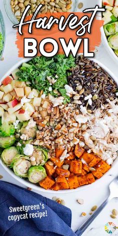 a bowl filled with different types of food