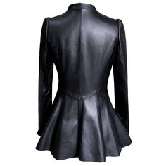 Elevate your wardrobe with our beautifully tailored black V-neck jacket, designed to enchant with its sleek, slim-fitting silhouette. This enchanting piece features a single row with two buttons, offering a touch of refined elegance. The long sleeves and regular sleeve type provide a classic look, perfect for many occasions. Whether you're dressing up for a night out or adding a touch of sophistication to your daytime attire, this jacket beautifully combines style and comfort. Embrace the beauty of timeless fashion with this must-have piece that will leave you feeling confidently enchanted. 1980 Clothes, Short Coats Women, Chic Jacket, Leather Jacket Women, Leather Peplum, Faux Leather Pencil Skirt, Vegetable Leather, Leather Blazer Jacket, Pu Leather Jacket