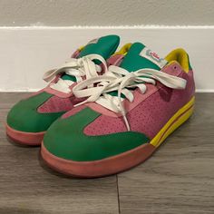 Reebok X Ice Cream X Bbc Shoes Boardflip Size 10 Color - Pink, Green, Yellow Worn. 7.5/10 No Box. Shoes Reebok, Pink Green Yellow, Shoes Color, Mens Shoes Sneakers, Green Yellow, Bbc, Pink And Green, Men's Shoes, Shoes Sneakers