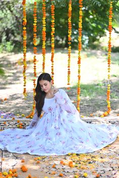 PRODUCT DESCRIPTION :-Simple and classic! The season calls for a vibrant new look. Wear this "White Flower Bunch Anarkali Set" to be the stunner in the room! Anarkali :- Chiffon Pant :- CottonDupatta :- ChiffonClosure Used:- Side zipColor:- WhiteCare Instructions :- Dry clean onlyModel Size :- Model is wearing XS sizeModel Height :- 5.6''DISCLAIMER :- Slight color variations may occur due to different screen resolution. White Floral Print Kurta For Wedding, Spring Anarkali Gown With Resham Embroidery, Spring Festive Anarkali Gown, Anarkali Georgette Gown With Floral Print, Bollywood Style White Gown With Floral Embroidery, White Bollywood Gown With Floral Embroidery, Designer White Floral Print Dress, White Floral Print Dupatta For Navratri, Anarkali Set With Sheer Dupatta For Puja