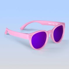 Popple Rounds | Toddler - HoneyBug Baby Sunglasses, Purple Mirror, Pink Round, Pink Frames, Unique Baby Gifts, Pink Sunglasses, Stylish Baby, Blue Lenses, Eye Strain